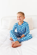 Blue Affirmation Heart Two Piece Pajama Set