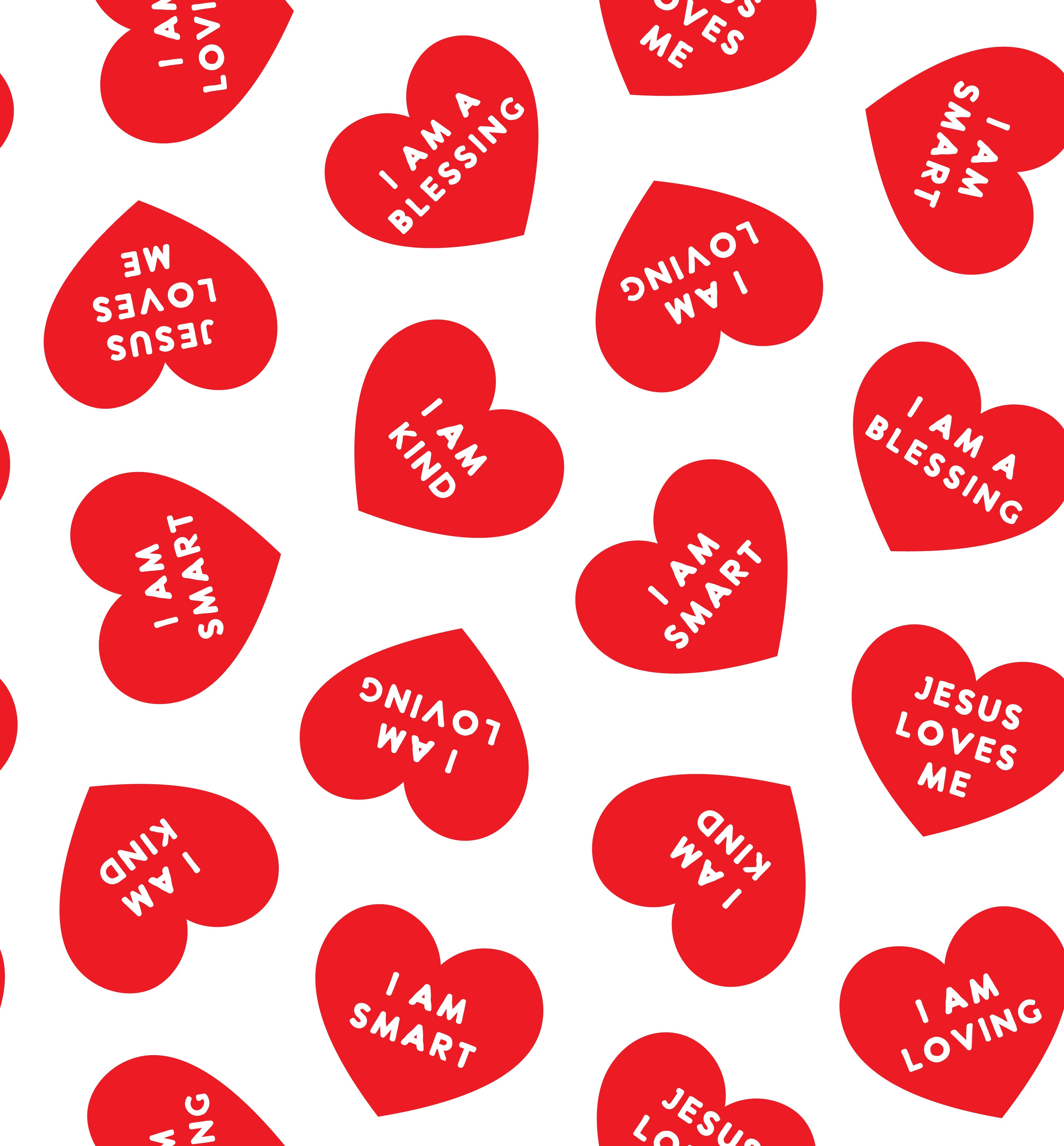 Red Affirmation Heart Zipper Onesie