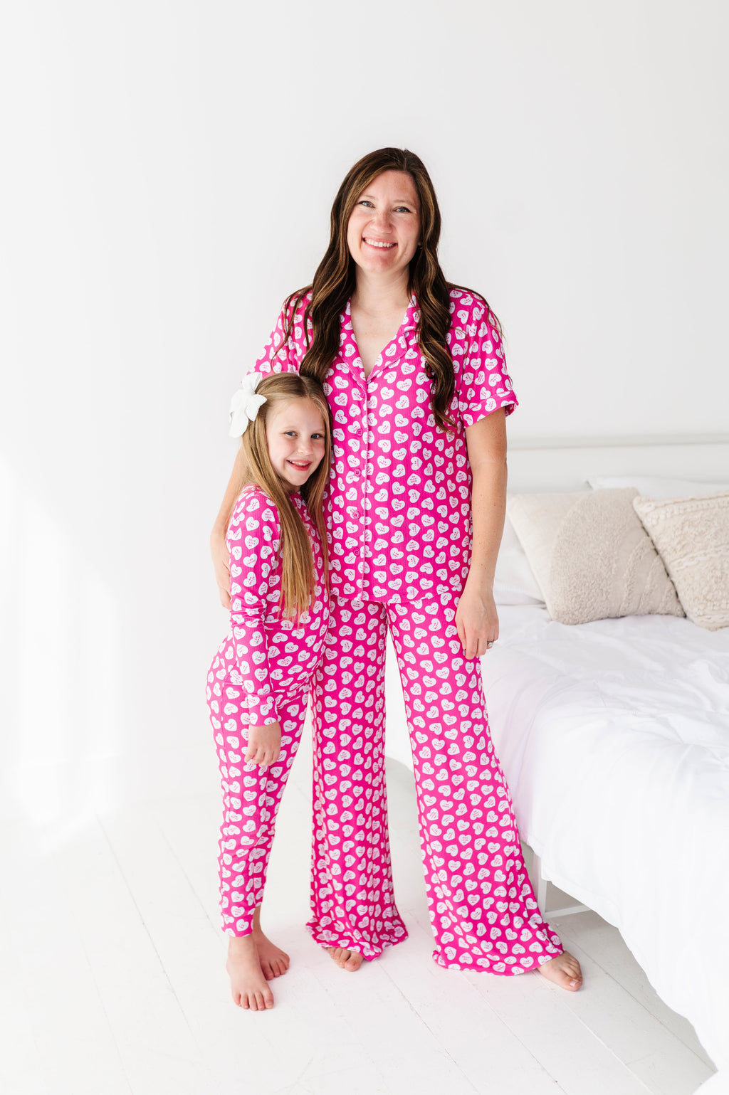 Pink Affirmation Heart Women's Flare Pajama Set